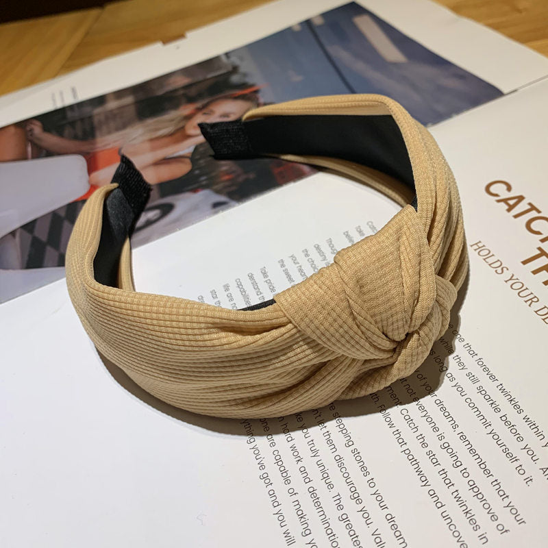 Wholesale Fluorescent Cloth Middle Knot Hairband Solid Color Fabric Headband